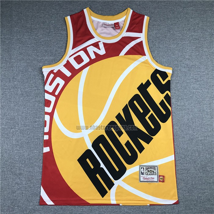 Camiseta Houston Rockets James Harden NO 13 Mitchell & Ness Big Face Rojo